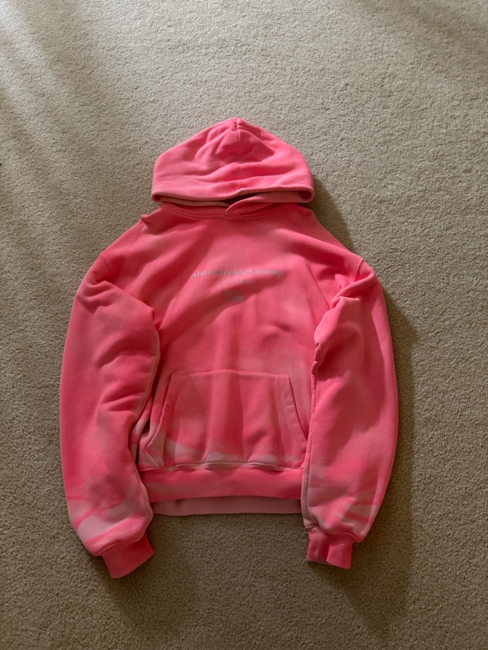 Alexander Wang Pink Hooded Sweatshirt with Logo Tape